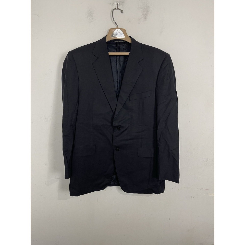 Canali Mens Blazer Jacket 52‎ Blue Striped Super 120s Wool Sport Coat Italy